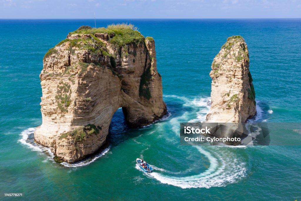 Rouche Rocks Beirut sunset